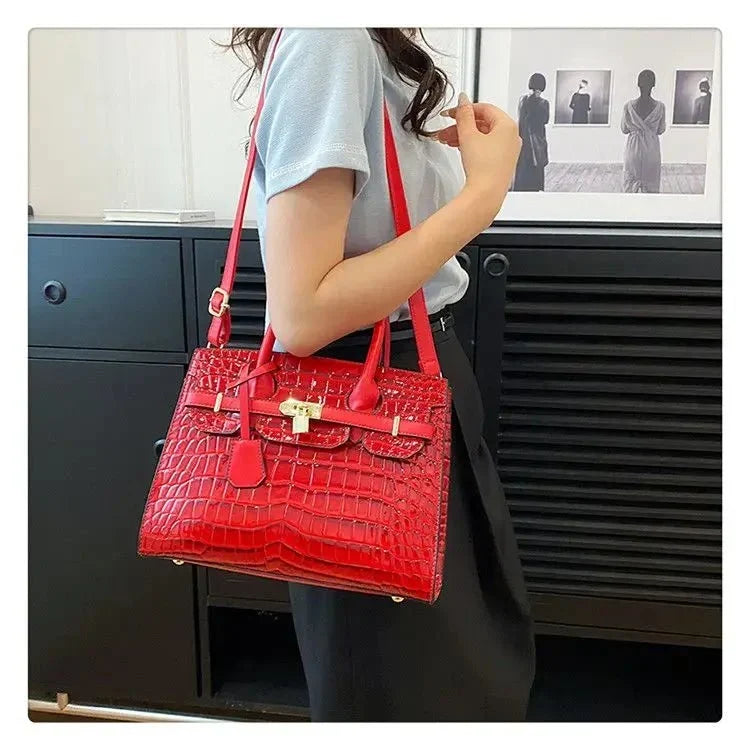 Bolso de Mujer en Piel Sintética Textura Cocodrilo Modelo Blinkin