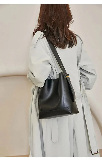 Bolsa Feminina de Ombro em Couro PU Grande Capacidade Impermeável Modelo Belle