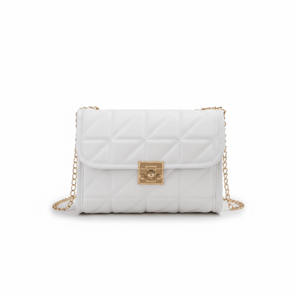 Bolso Femenino Cruzado en Matelassé con Cierre Dorado Modelo Lumière Noir