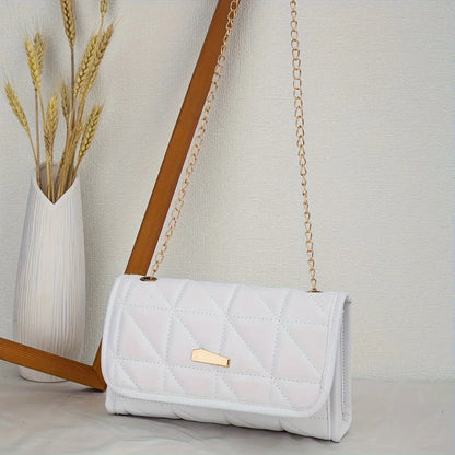 Bolso Femenino Cruzado en Matelassé con Cierre Dorado Modelo Lumière Noir