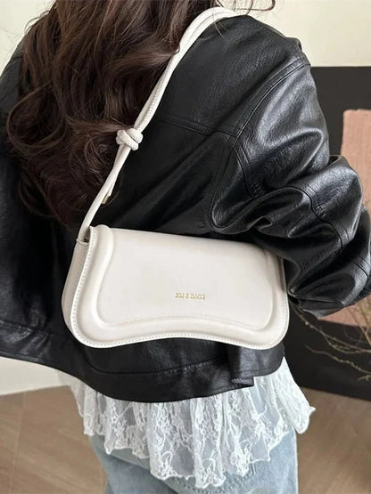 Bolso de Hombro Minimalista para Mujer con Asa de Nudos Modelo Élégance Noire