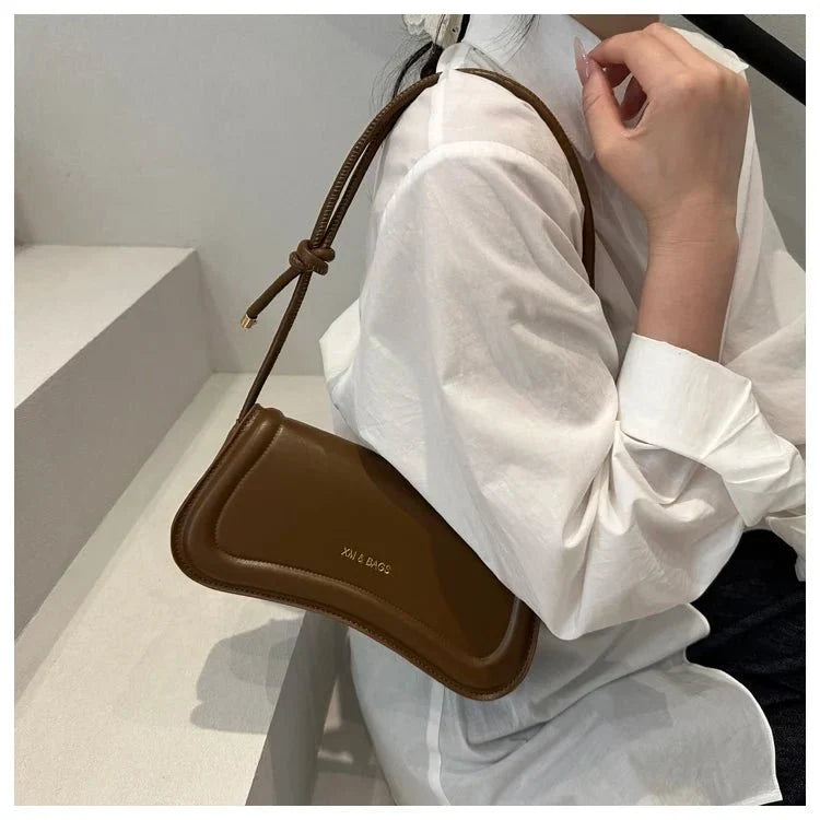 Bolso de Hombro Minimalista para Mujer con Asa de Nudos Modelo Élégance Noire