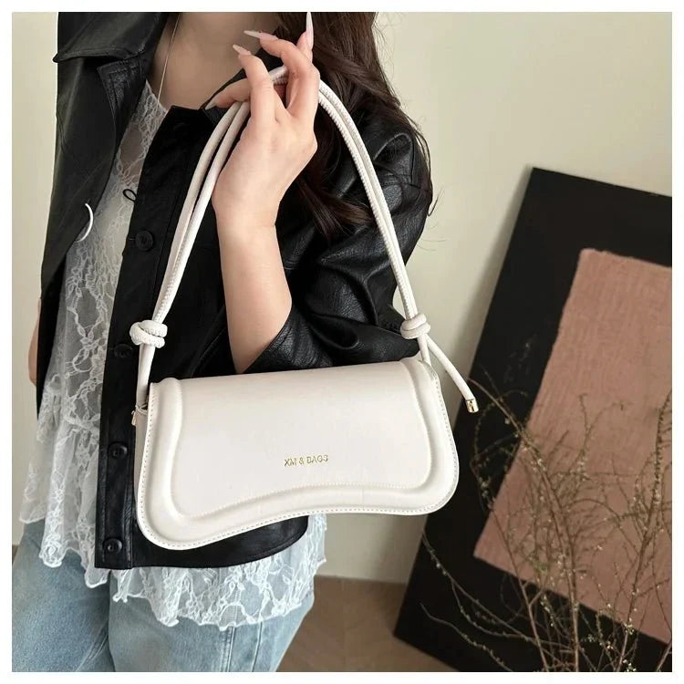 Bolso de Hombro Minimalista para Mujer con Asa de Nudos Modelo Élégance Noire