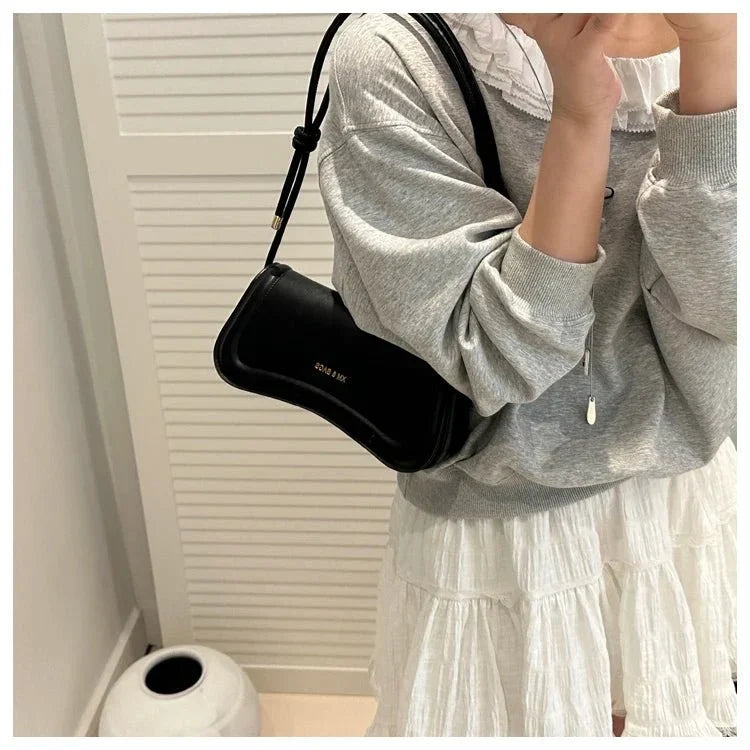 Bolso de Hombro Minimalista para Mujer con Asa de Nudos Modelo Élégance Noire